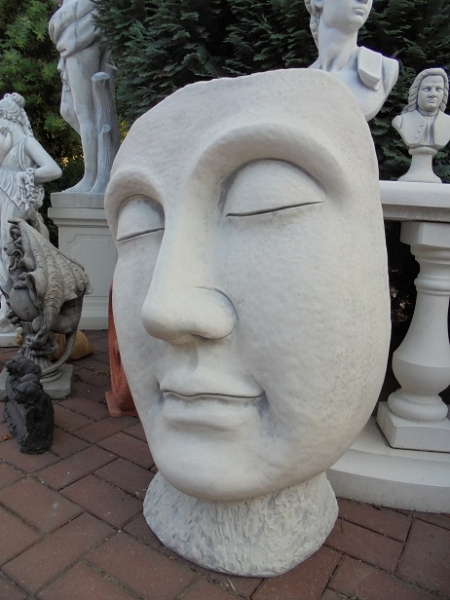 Statue Maske, Steinfigur, Skulptur, Gartendekoration