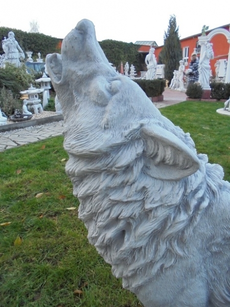Wolf Steinfigur, Statue, Gartendekoration