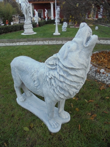 Wolf Steinfigur, Statue, Gartendekoration