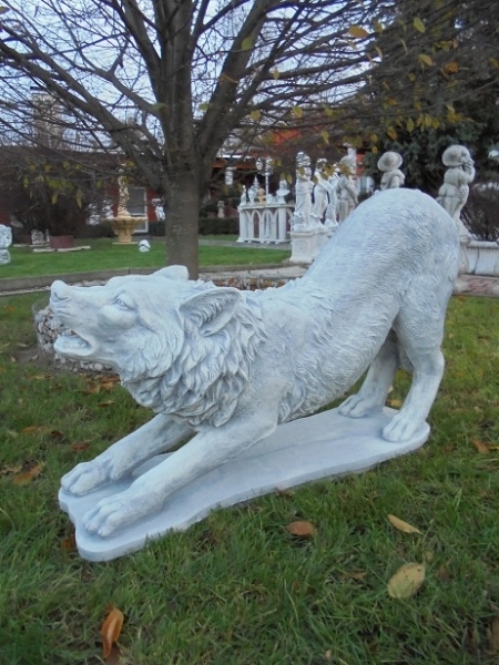 Wolf Steinfigur, Statue, Gartendekoration