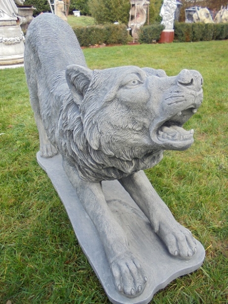Wolf Steinfigur, Statue, Gartendekoration