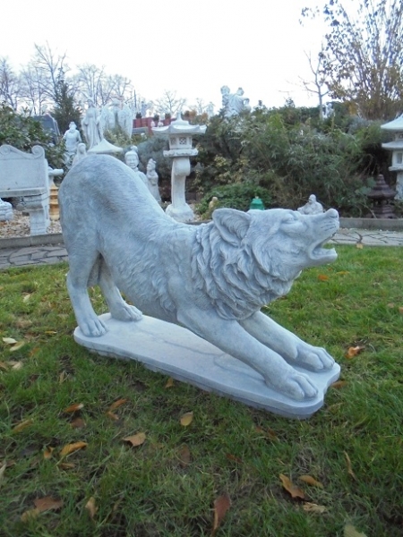 Wolf Steinfigur, Statue, Gartendekoration
