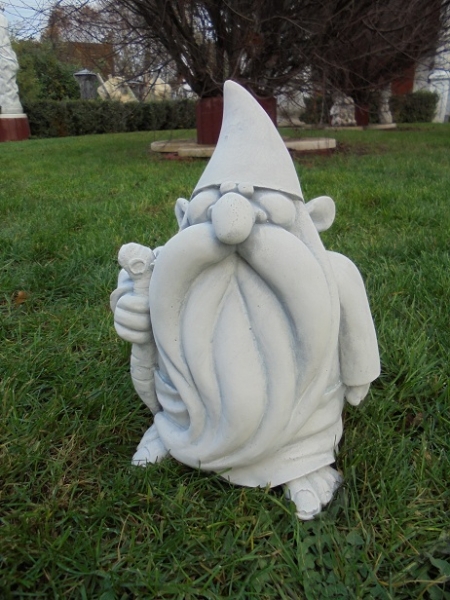 Zwerg, Troll, Wichtel, Skulptur, Steinfigur mit Pflanztopf