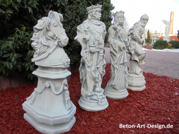 Schachfiguren, Steinfiguren, Statuen, Gartendekoration, Skulpturen