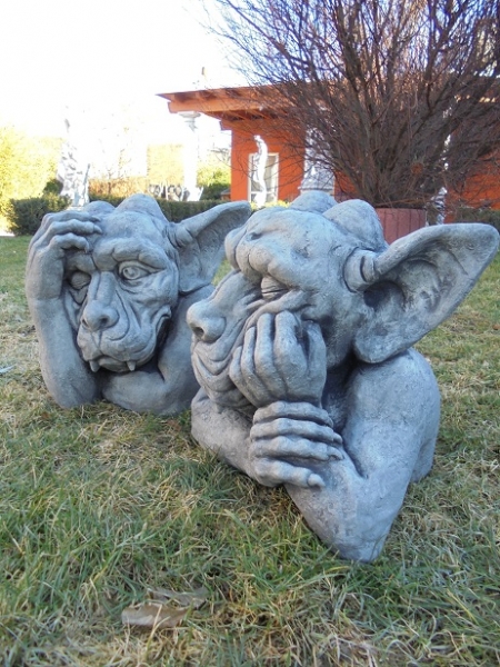 Steinfiguren Set, Gartenfiguren, Skulpturen, Statuen