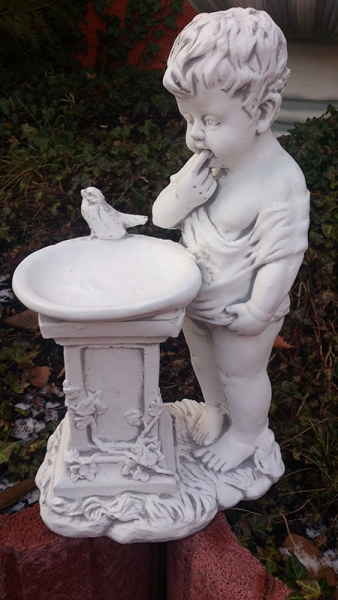 Garden Figure "Boy at the birdbath"