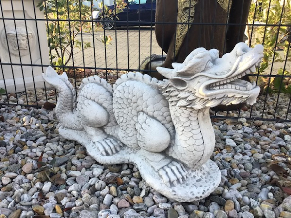 Steinfigur Drache, Steinguss, Statue, Tierfigur, Skulptur, Gartendekoration