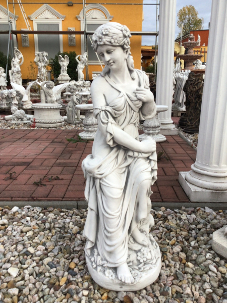 Steinfigur, Sitzende Frauenfigur, Gartenfigur, Park & Gartendekoration, Frostsicher