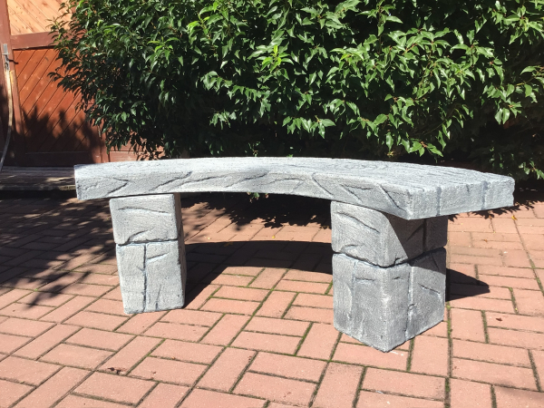 Gartenbank, Steinguss, Länge.141 cm Steinbank, Gartendekoration, Frostsicher