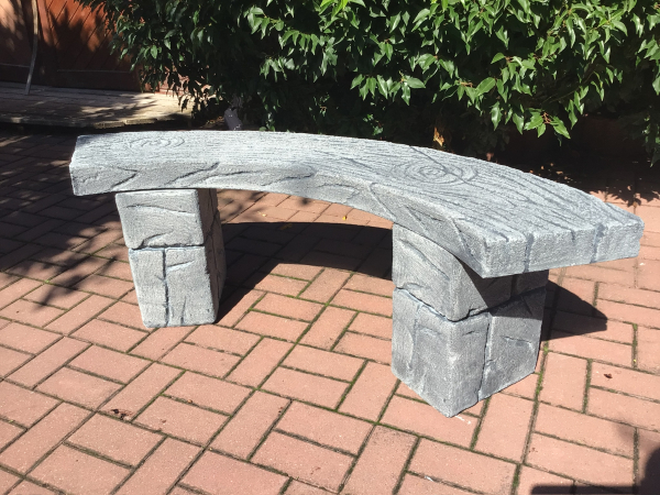 Gartenbank, Steinguss, Länge.141 cm Steinbank, Gartendekoration, Frostsicher