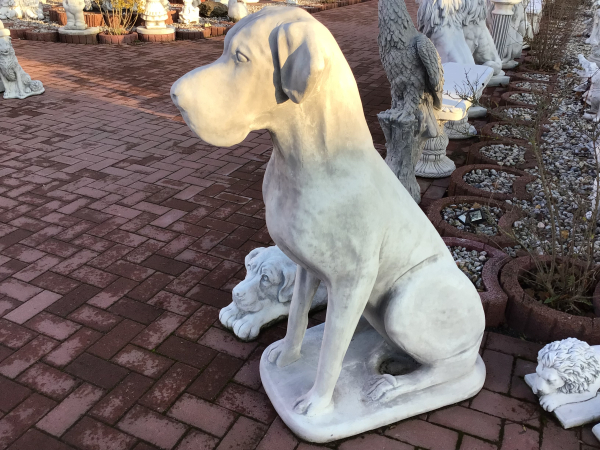 Steinfigur Dogge, H.114 cm Steinguss, Hund, Tierfiguren, Statuen, Gartenfigur