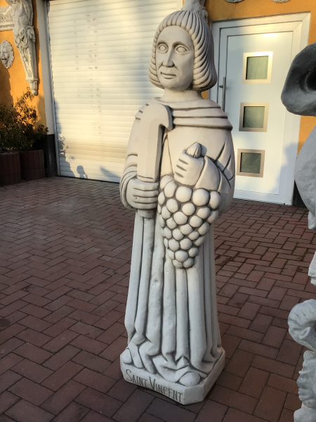 Steinfigur, Gartenfigur "St.Vincent", Steinguss, Park & Gartendekoration, Frostsicher, Statue