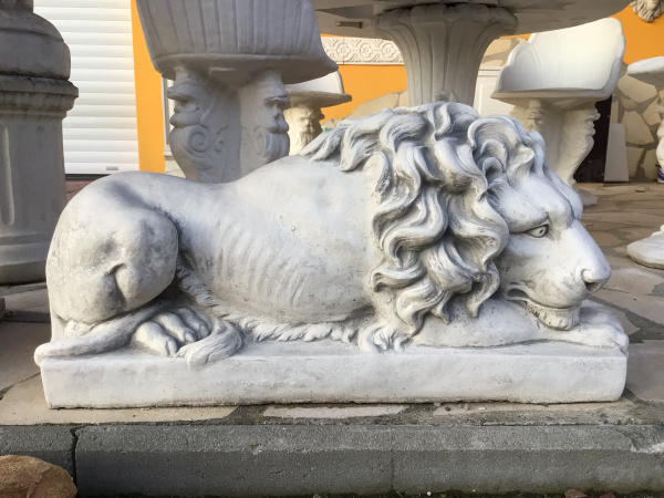 Löwe, Steinfigur, Steinguss, Höhe 37 cm Gartenfigur, Statue, Gartendekoration