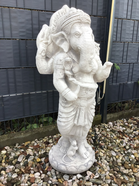 Stehende Ganesha, Elefantenfigur, Steinfigur, Wächter, Torwächter, Gartenfigur, Steinguss, Statue