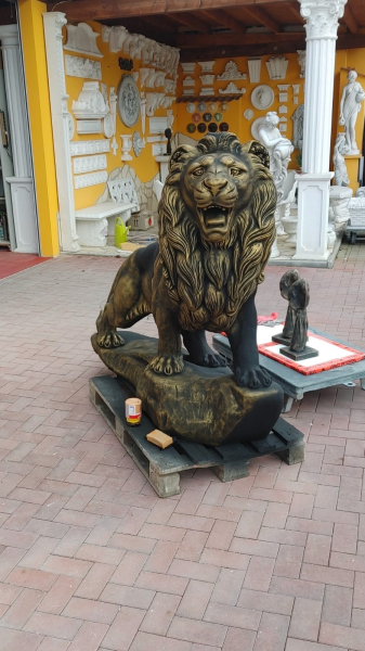Steinfigur Löwe xxl, Gartenfigur, Statue, Frostsicher, Steinguss