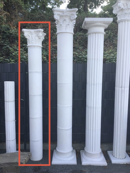 Betonsäulen aus Segmenten, Kapitell, Weißbeton, Steinguss, Frostsicher, Gartendekoration