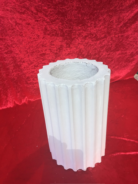 Säulen Segment aus Beton, Steinguss, Weißbeton, Frostsicher, Winterfest, Gartendekoration, Fassadenstuck