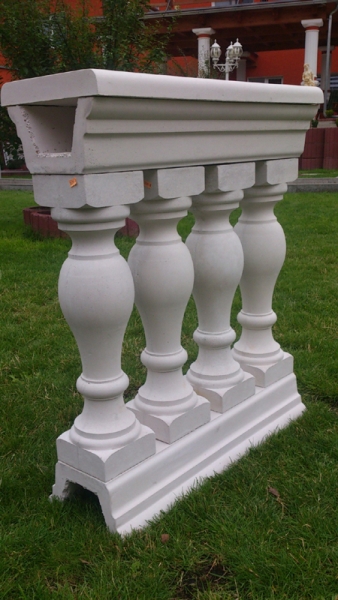 Balustraden Set, Komplettbalustrade, 75 cm Länge, Gesamthöhe 89 cm, Park & Gartendekoration, Steinguss