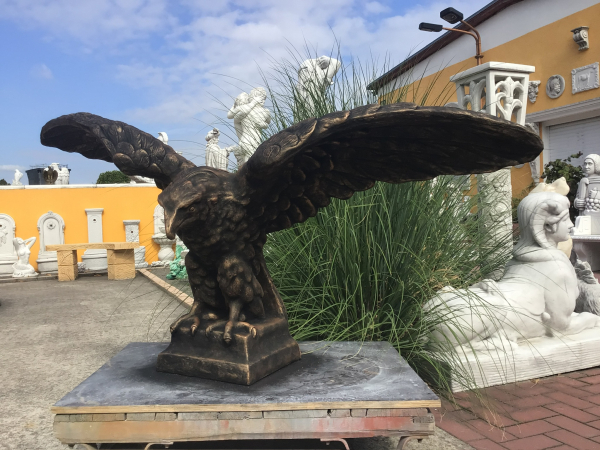 Steinfigur, Adler XXL, Lebensgroß, Park & Gartendekoration, Steinguss, Frostsicher, Statue