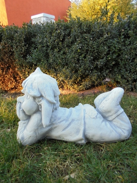 Zwerg, Troll, Wichtel, Skulptur, Steinfigur mit Pflanztopf