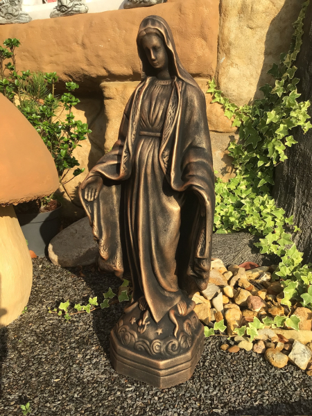 Steinfigur, Heilige Madonna, Skulptur, Gartenfigur, 63 cm hoch, Steinguss, Park & Gartendekoration