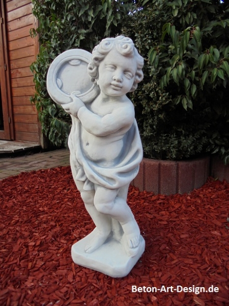 beautiful large Putte "with tambourine" 70 cm