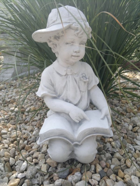 cute stone statue "Boy with a book" 46 cn High