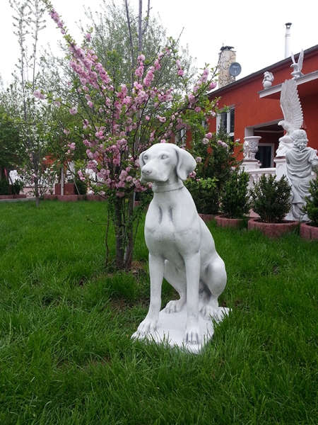 Hund, Gartenfiguren, Steinfiguren, Statuen, Skulpturen, Gartendekoration