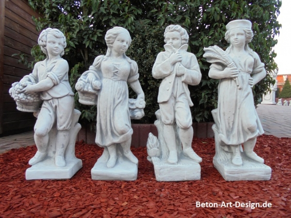 Steinfiguren Set, Gartenfiguren, Skulpturen, Statuen