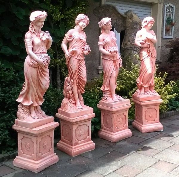 Steinfiguren Set, Gartenfiguren, Skulpturen, Statuen
