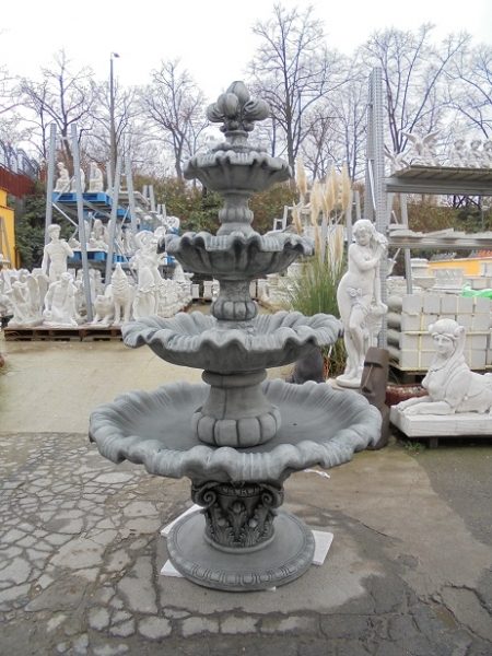 Gartenbrunnen, Kaskadenbrunnen, 215 cm Hoch, Steinbrunnen, Park & Gartendekoration, Steinguss