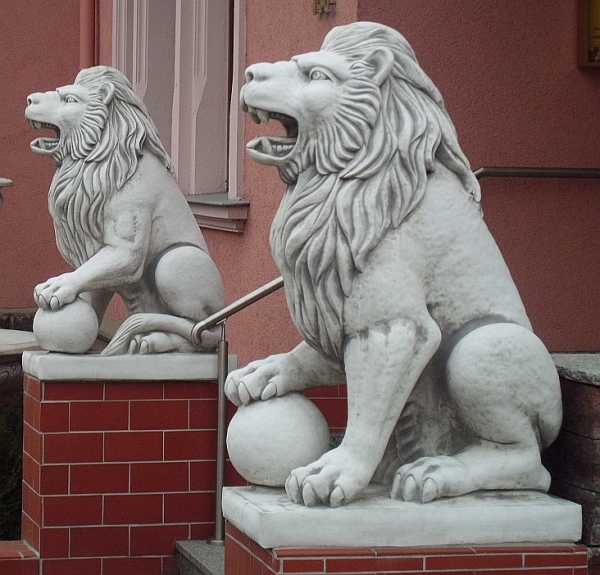 Löwen Steinfiguren, Statue, Gartendekoration