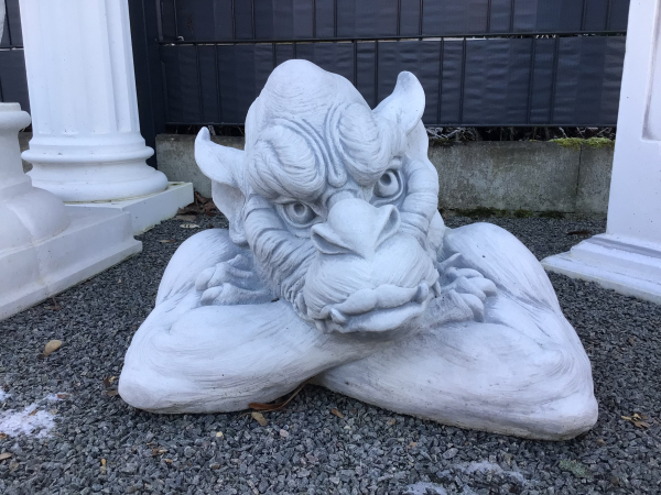 Steinfigur, Park &  Gartendekoration "großes Gargoyle Gesicht" Steinguss, Skulptur, Gartenfigur