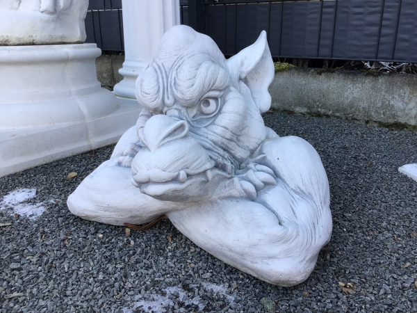 Steinfigur, Park &  Gartendekoration "großes Gargoyle Gesicht" Steinguss, Skulptur, Gartenfigur