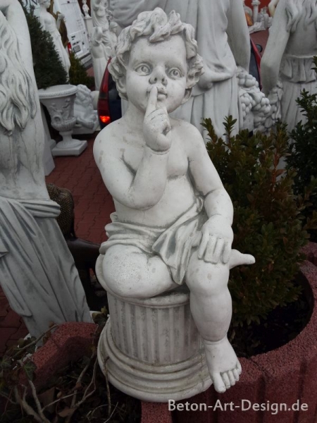Angel figurine stone statue "Please softly"