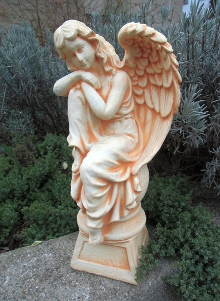 Garden figure "Angel on the ball" high 40 cm