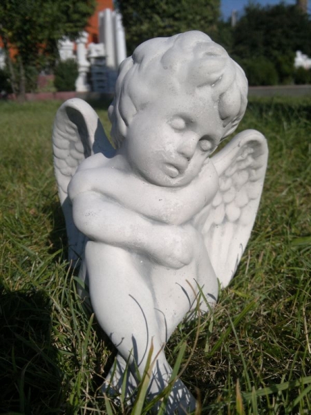 Engel, Steinfigur, Statue, Gartenfigur, Steinguss, Skulptur, Gartendekoration