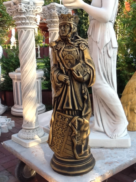 Gartenfigur, Steinfigur, Schachfigur, Königin, Skulptur, Park & Gartendekoration, Steinguss