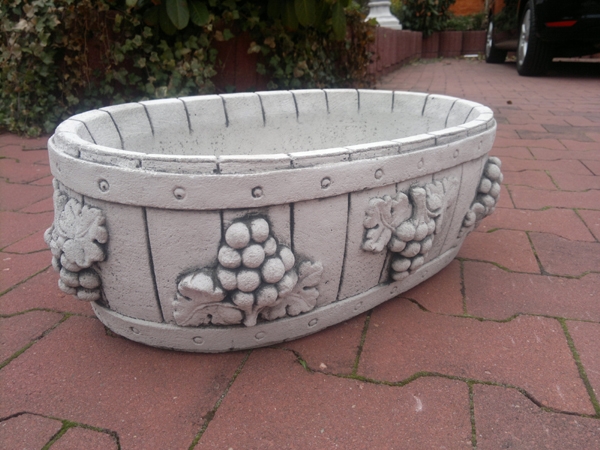 oval planter / box with wine decor