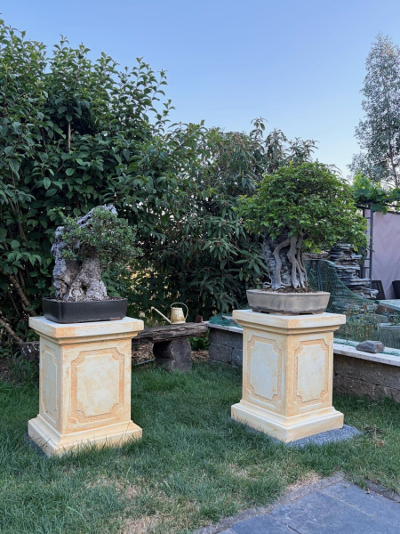 Sockel, Säule, quadratisch, Höhe: 62 cm, Steinsockel für Gartenfiguren, Statuen, Skulpturen, Park & Gartendekoration