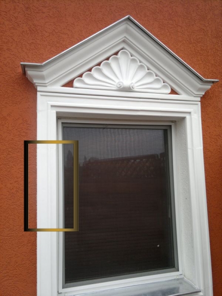 Fassadenstuck, Fensterumrahmung, Stuckleiste, Betonstuck
