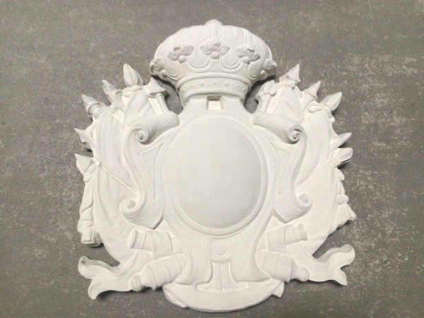 Wandbild, Wappen, 88 cm hoch, Fassadenschmuck, Stuck, Steinguss, Garten & Parkdekoration, Relief