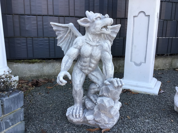 Gartenfigur, Mauerwächter, Gargoyle, 56 cm hoch, Park & Gartendeko, Skulpturen, Steinfiguren, Steinguss