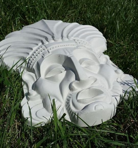 Relief, Maske, Skulptur, Wandbild, Steinguss, Fassadenstuck, Stuck, Ornament