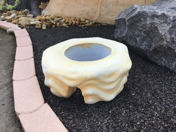 Brunnenhaus, 15,5 cm hoch, Sockel für Brunnenfiguren, Park & Gartendekoration, Steinguss, Gartenbrunnen