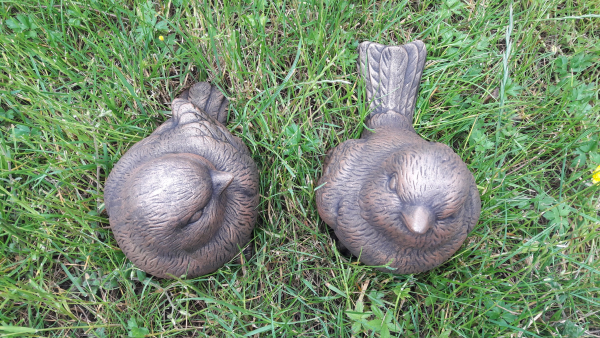 Gartenfigur, Steinfigur, niedlicher kleiner Spatz, Skulptur, Park & Gartendekoration, Steinguss