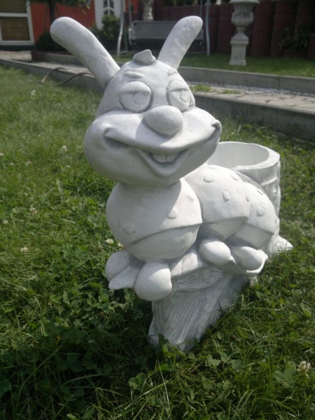 Pflanztopf, Statue, Steinfigur, Skulptur, Gartendekoration