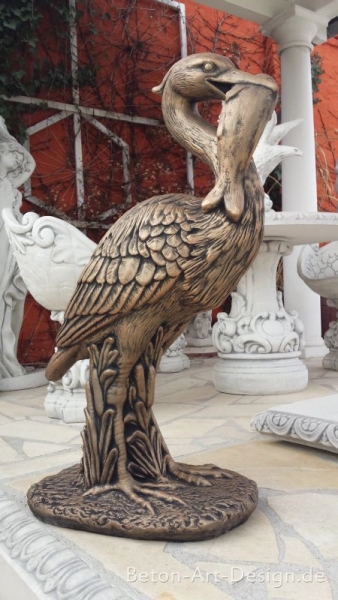 Fischreiher, Steinfiguren, Gartenfiguren, Skulpturen, Statuen