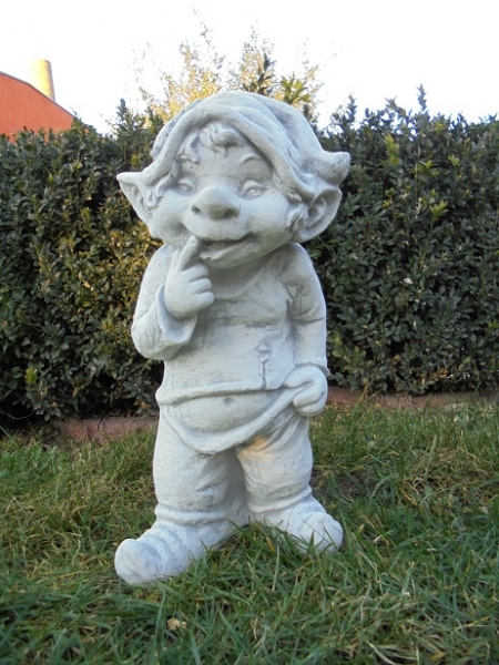 Zwerg, Troll, Wichtel, Skulptur, Steinfigur mit Pflanztopf