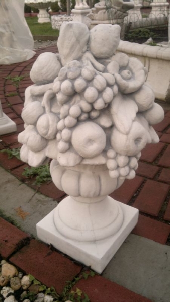 Schmuckamphore, ocker, Pfeilerabdeckung, 60 cm hoch, Park & Gartendekoration, Steinguss